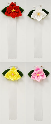 リボン胸章 ミニバラ