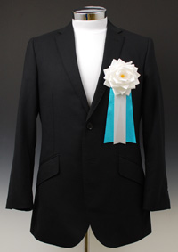 弔用・喪章 大リボンバラ白/水