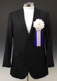 弔用・喪章 大リボンバラ白/紫